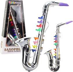 Instrument muzical pentru copii – saxofon argintiu