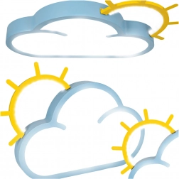 Lampă LED de tavan pentru copii Chmurka cu telecomandă albastră