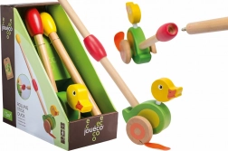 Rață din lemn de împins pe băț JOUECO