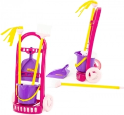 Cărucior de curățenie pentru copii Palau cu găleată, perie și mop
