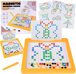 mozaic magnetic educațional YOKOMISIADA cu pioneze colorate