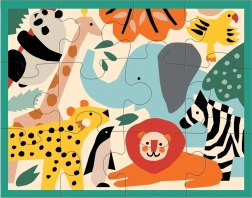 Puzzle Mudpuppy animale la zoo, 12 piese