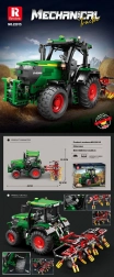 Set de construcție tractor verde cu accesorii – RC și aplicație, 1664 piese