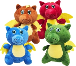 Dragon de pluș colorat 19 cm