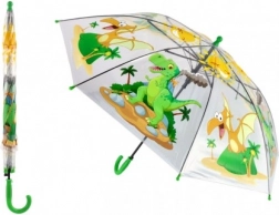 umbrelă transparentă pentru copii cu dinozauri, automată, 64 cm