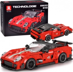 Set tehnic de construcție – supermașină sport roșie cu spoiler, 413 piese