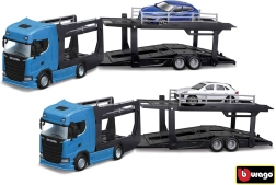 Bburago camion Multicar Carrier Scania 770S cu Lamborghini Urus 1:43