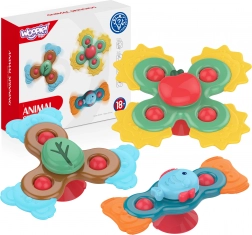 Woopie baby spinner senzorial 3‑în‑1 – set de jucării colorate cu ventuză
