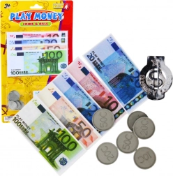 Set de jucării bani Euro bancnote și monede