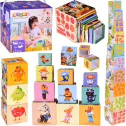 Cărămizi educative pliabile din carton pentru copii, set de 10 piese