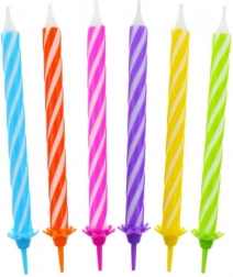 Lumânări de aniversare cu model spirală GODAN, 24 bucăți