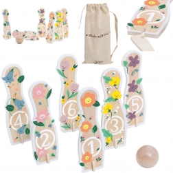 Popice din lemn pentru copii 6 buc cu mingiuță CLASSIC WORLD