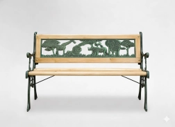 Băncuță de grădină pentru copii 82 × 39 × 50 cm din lemn și fontă