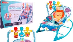 Șezlong și balansoar cu vibrații leu albastru