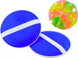 Joc de îndemânare cu palete rotunde și minge cu ventuze Albastru