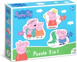 Puzzle Peppa Purcelușa – familia 3în1 (2, 3 și 4 piese) DODO