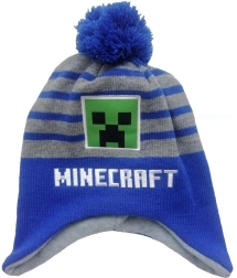 Căciulă Minecraft gri-albastră