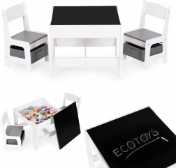 Set mobilier pentru copii - masă și 2 scaune cu tablă ECOTOYS