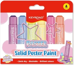 Tempera solide în baton KEYROAD Pastel – set 6 buc