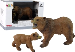 Set de 2 figurine urs grizzly cu pui