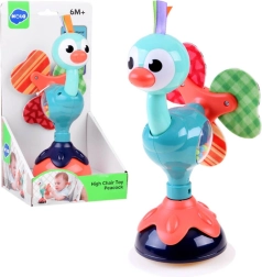 Zornăitoare magică în formă de păun cu ventuză pentru bebeluși