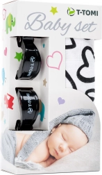 Set din bambus T-Tomi inimi negre