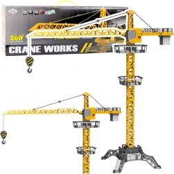 Macara RC de construcții 1:36 cu LED, rotire 360°, înălțime 120 cm