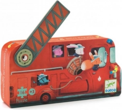 Puzzle DJECO mașină de pompieri 16 piese