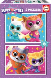 Puzzle Super Kitties 2×20 piese