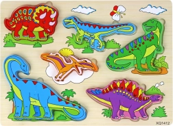 Puzzle 3D din Lemn pentru Copii Joc Logic Dinozauri