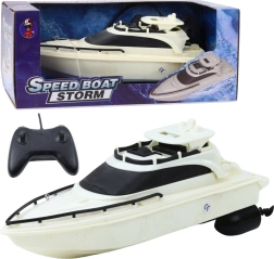 Barcă motorizată RC Speed Boat Storm controlată de la distanță, alb-negru