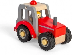Tractor din lemn Bigjigs Toys roșu
