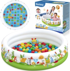 Bestway piscină gonflabilă pentru copii și piscină uscată cu bile Sprouts & Spring 102 × 25 cm, 50 bile și jucării