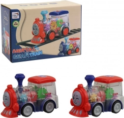 Locomotivă cu Roți Dințate pe Baterii cu Lumină