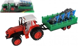 Tractor din plastic cu remorcă și plug 53 cm cu mecanism inertial