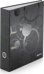 Biblioraft A4 cu mecanism pârghie 7 cm Black and White, negru
