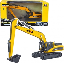 excavator cu șenile din metal cu braț mobil Huina 1:50 galben