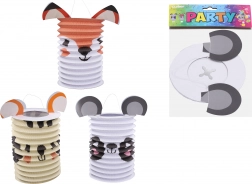 Lampion cilindru cu motive de animale 15 cm