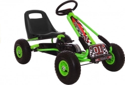 Kart cu pedale A-15 cu roți pneumatice – Verde