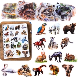 Set de autocolante transparente cu animale sălbatice, 50 buc