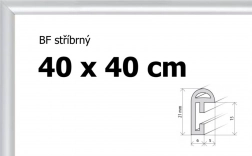 Ramă din plastic 40 × 40 cm – argintie