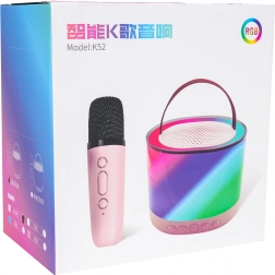 Set karaoke cu microfon wireless și difuzor Bluetooth iluminat