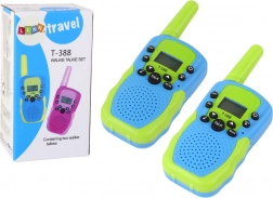 Stație walkie-talkie cu unde scurte, verde-albastră, cu rază de 3 km pentru copii