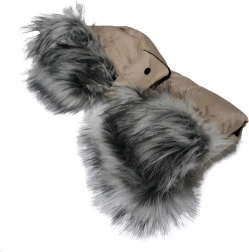 mufă pentru cărucior 2‑în‑1 cu blăniță latte New Baby