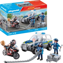 Playmobil City Heroes urmărire polițienească – mașină, motocicletă și figurine
