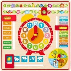 Woody calendar de perete multifuncțional cu ceas