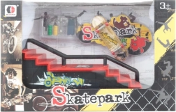 Rampă cu scări și skateboard mini cu șurub pentru trucuri