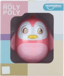 Jucărie roly-poly pinguin roz pentru copii