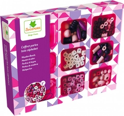 Set de mărgele din lemn Alfabet