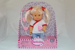 Păpușa Nena 36 cm doctoriță cu stetoscop și biberon